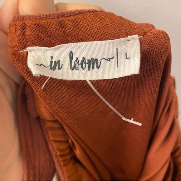 Orange Lagenlook cotton gauze muslin wide leg jumpsuit beltvbutton pocket L - Picture 13 of 13